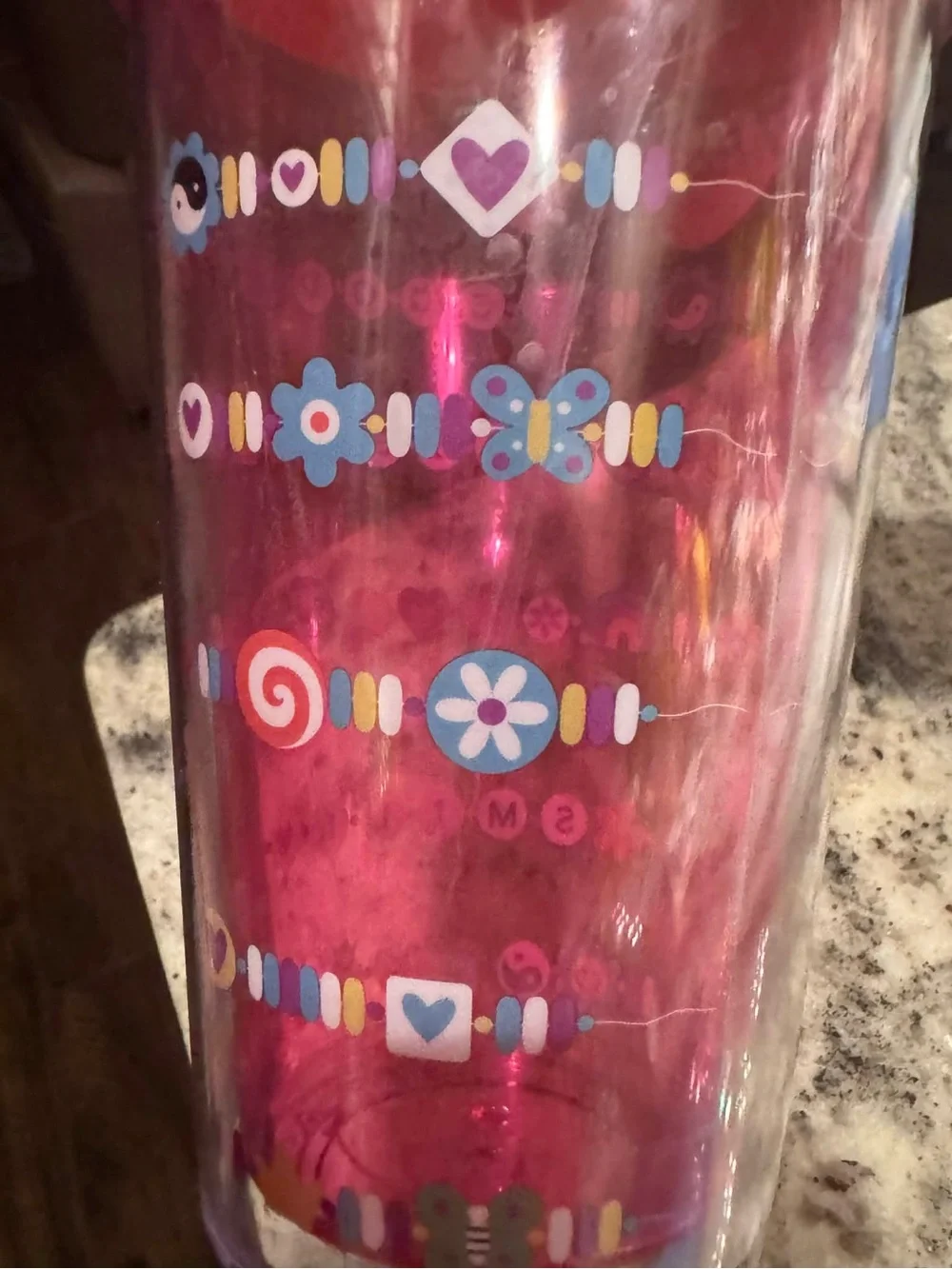 Good Vibes Red Lid Double-Wall Travel Tumbler no straw